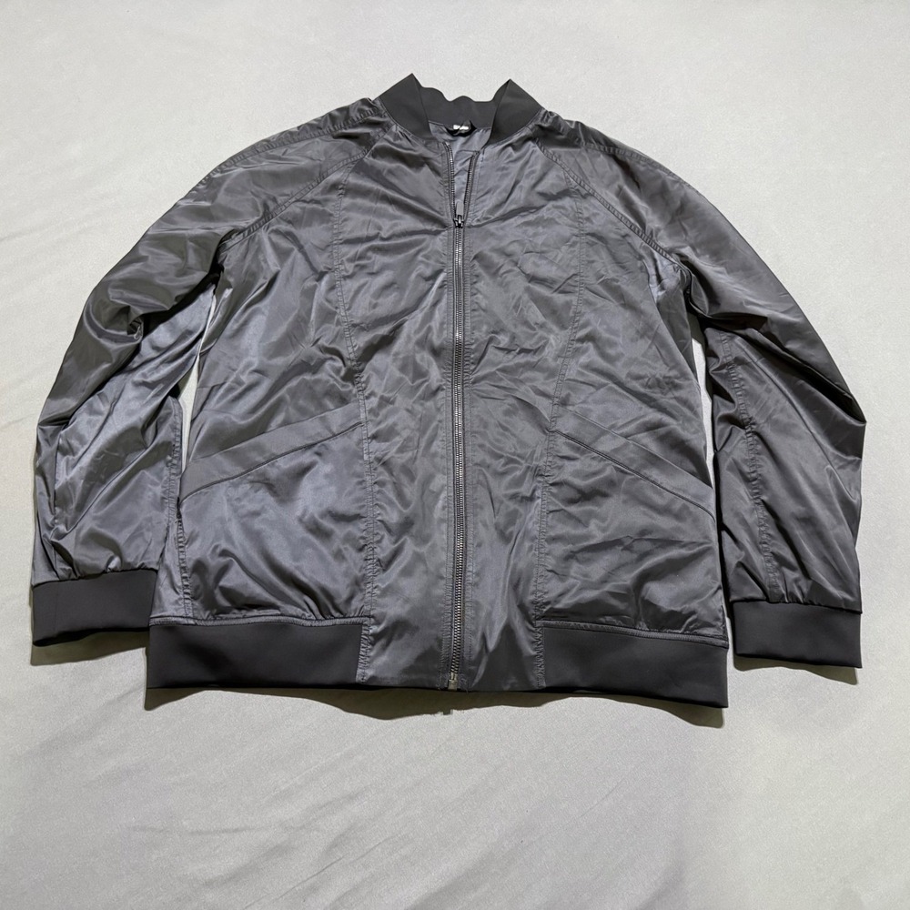 lululemon Trace Back Bomber Jacket womens 6 black Lightweight Zip LW4ATRS